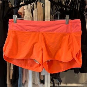 Lululemon size 10 orange running shorts